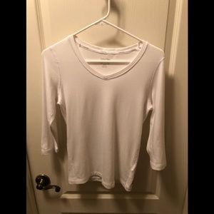 3/4 Length Calvin Klein White Shirt; Size: Small